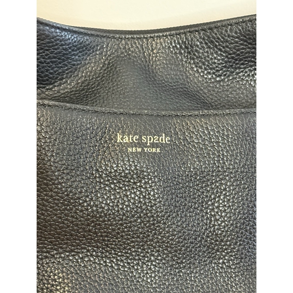 Kate Spade New York Black Pebbled Leather Shoulder Bag Polly Medium Crossbody - Picture 4 of 16